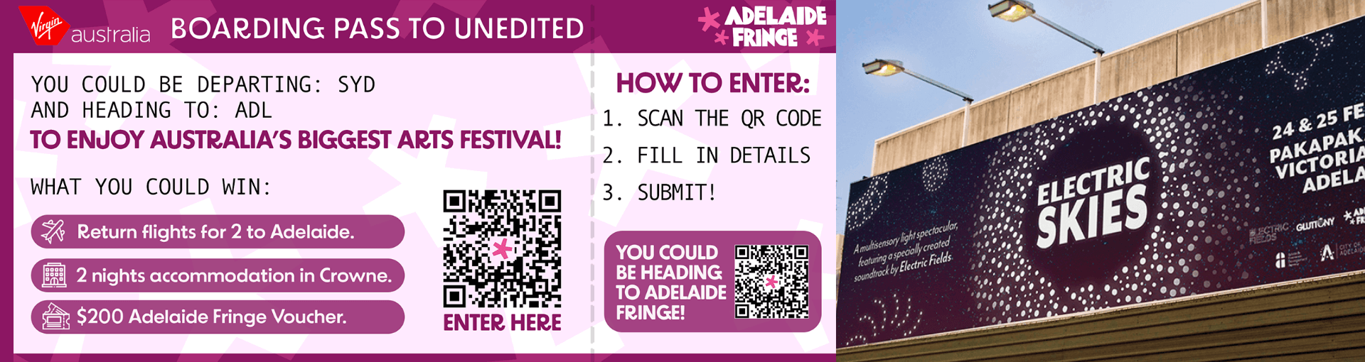 Adelaide Fringe tickets and billboard advertisement
