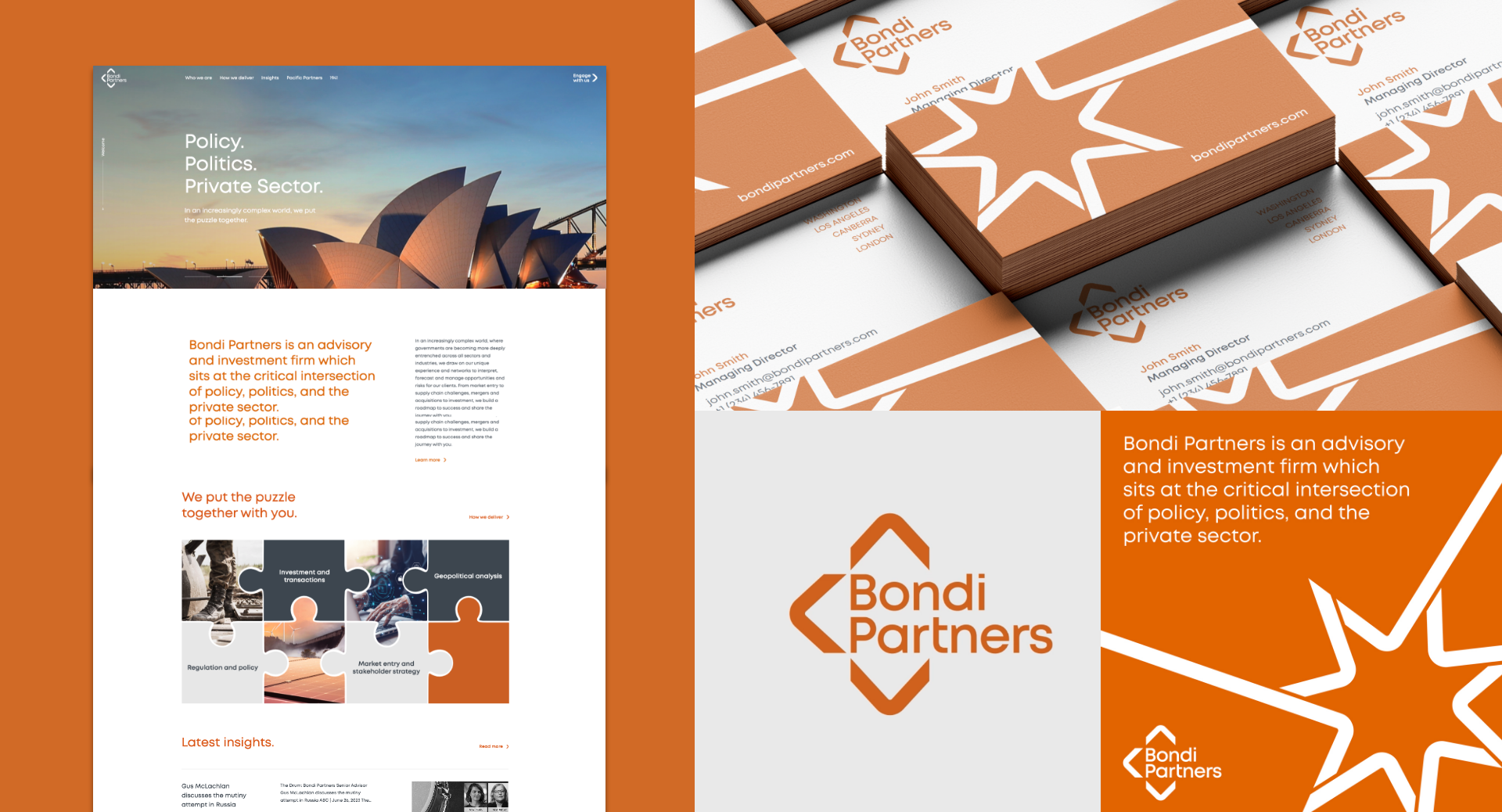 Bondi Partners web design and business cards