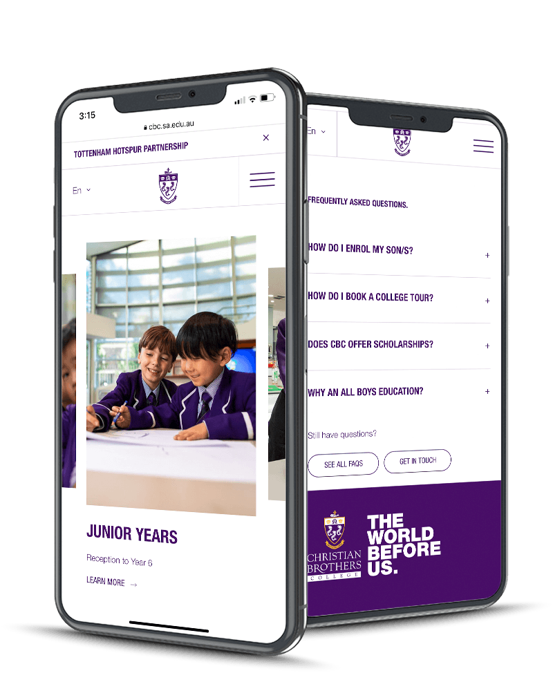 Christian Brothers College responsive web design